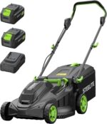 STEELITE 40V(2x20V) 17" Electric Lawn Mower, 6-Height Adjustment, 2-in-1 Bagging & Mulching, Lawn Mower for Small & Medium Yards, Includes 2X 4.0Ah Batteries & Charger,Green - Image 2