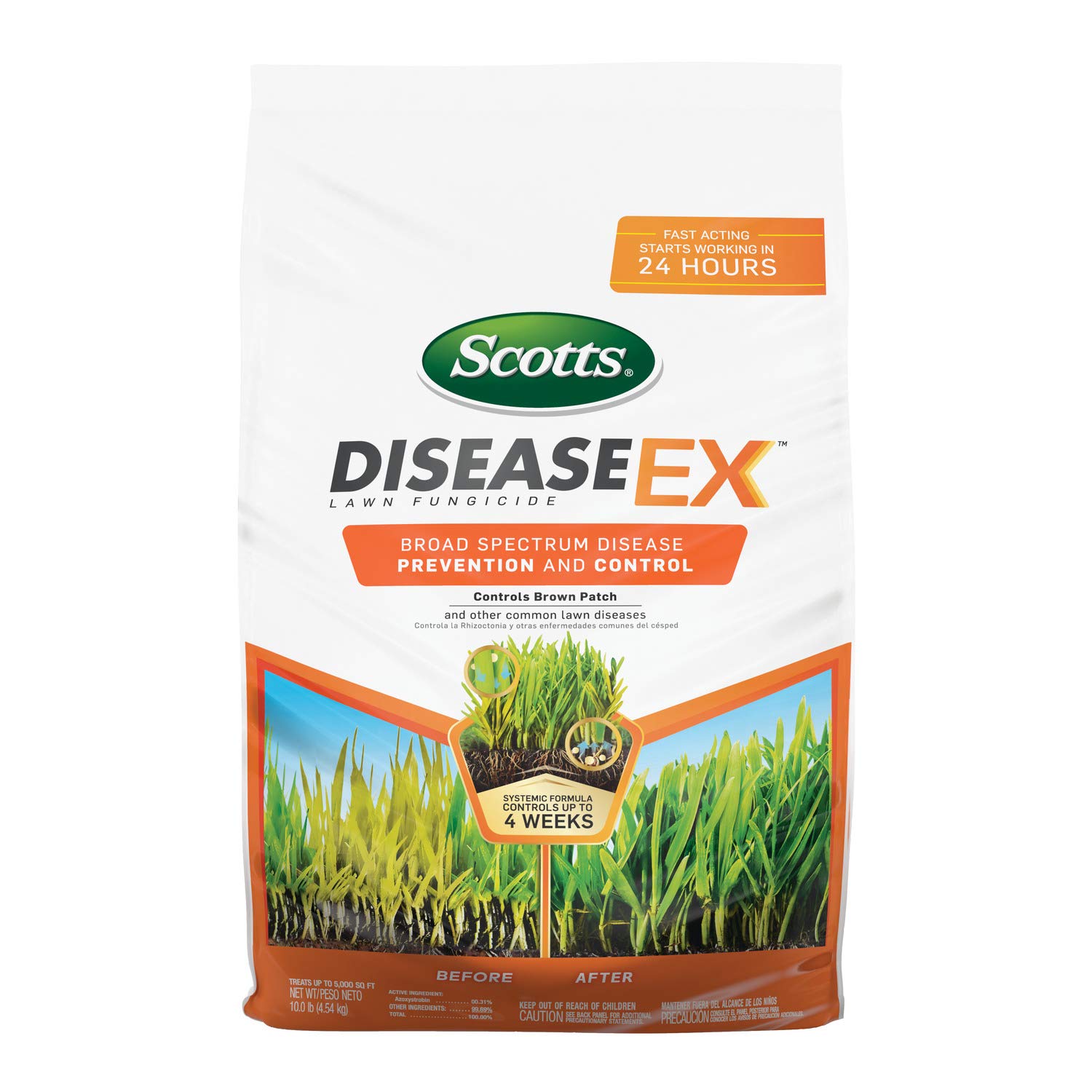 Scotts DiseaseEx Lawn Fungicide for Lawn Care - Controls and Prevents Brown Patch, Pythium Blight and More as Listed, Treats Up to 5,000 sq. ft., 10 lbs. - Image 2
