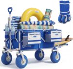 Sekey Heavy Duty Beach Wagon with 9" Big Sand-Proof Wheels, 300L Oversized Foldable Beach Cart with Cooler| Adjustable Handle & Balloon Tires for Sand, Camping,Vacation - Image 2