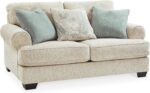 Signature Design by Ashley Monaghan Loveseat, 45" Deep Seat Lounge Couch, No Assembly Required, Textured Chenille Upholstery, Cozy 2 Seater Sofa for Living Room, Sandstone Beige, 74" W - Image 2