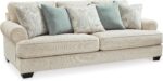 Signature Design by Ashley Monaghan Vintage Sofa with Accent Pillows, Reversible Cushions and Rolled Arms, Beige - Image 2