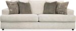 Signature Design by Ashley Soletren Contemporary Chenille Sofa with 4 Accent Pillows, Off-White - Image 2