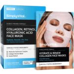 SimplyVital Collagen Facial Mask with Retinol & Hyaluronic Acid - Hydrating Face Masks Skincare - T Line & V Line Sheet Mask for Women Skin Care - Mascarillas Para la Cara - Cloth Face Masks - 7 Pack - Image 2