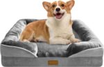 Spotted Play Orthopedic Dog Bed with Sides - Dog Sofa Beds for Medium Dogs, Supportive Foam Pet Couch Bed with Washable Removable Cover, Waterproof Lining and Non-Slip Bottom, Grey - M - Image 2