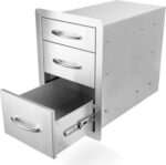 Stanbroil Outdoor Kitchen Drawers Stainless Steel - 15W x 21.5H x 23D Inch, Triple Access Drawer Flush Mount for Outdoor Kitchen or BBQ Island - Image 2