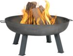 Sunnydaze Cast Iron Heavy Duty Fire Pit for Outside - Wood Burning Outdoor Fire Pit Bowl with Handles for Patio, Backyard, Camping - 34" - Gray - Image 2