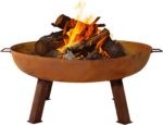 Sunnydaze Cast Iron Heavy Duty Fire Pit for Outside - Wood Burning Outdoor Fire Pit Bowl with Handles for Patio, Backyard, Camping - 34" - Rust - Image 2