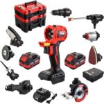TEENO 20V MAX Brushless Power Tool Combo Kit, 9-in-1 Cordless Interchangeable Multi-Tool Set (Drill, Impact, Grinder, Sander, Circular, Chain & Reciprocating Saws, Blower, Washer), 2x 4.0Ah Batteries - Image 2
