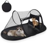 Tailtastic Outdoor Cat Tent with Removable Interactive Fabric,Outdoor Cat Enclosures for Indoor Cats, Portable Pet Playpen Ideal for Hiking, Traveling, and Sunbathing-Black - Image 2