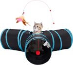 Tempcore Pet Cat Tunnel Tube Cat Toys 3 Way Collapsible, Tunnels for Indoor Cats，Kitty Bored Peek Hole Toy Ball Cat, Puppy, Kitty, Kitten, Rabbit - Image 2