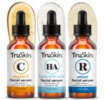 TruSkin Face Serum Trio - Vitamin C, Retinol & Hyaluronic Acid Anti-Aging Serums for Face - AM, PM & All-Day Skincare Routine - Brightening, Smoothing & Hydrating Facial Serums, 1 fl oz Each - Image 2