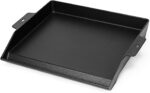 Utheer 17" x 13" Cast Iron Griddle for Gas Grill and Stove Top, Universal Flat Top Griddle with Pre-Seasoned Nonstick Coating, X-Shaped Reinforced Ridges, Perfect for Healthy Cooking, Parties, Camping - Image 2