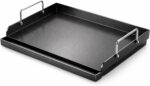 Utheer 17 x 13 x 2.6 Inch Nano-Ceramic Nonstick Griddle Plate for Gas and Charcoal Grills, Pre-Seasoned Cast Iron Flat Top Insert with Grease Groove, Removable Handles for BBQ, Camping, Tailgating - Image 2