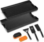 Utheer Reversible Cast Iron Griddle with 5-Piece Silicone Tool Kit, 19.5" x 10.5" Ceramic Nonstick Grill Pan for Gas Grill, Charcoal, Oven, BBQ, Stovetop, Pancakes, Burgers - Image 2
