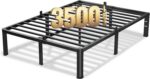 VIPSHOW 18 Inch Queen Bed Frame, 3500Lbs Heavy Duty Metal Platform with Round Corner Legs Mattress Slide Stopper, Steel Slat Support No Box Spring Needed, Noise Free, Non-Slip, Easy Assembly - Image 2
