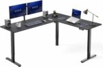 VIVO Corner Standing Desk, 75 x 63 inch Reversible L-Shaped Workstation, Electric Height Adjustment, Home, Office, and Reception Rooms, Black Table Top Black Frame, DESK-E3CTB-75 - Image 2