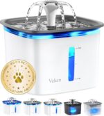 Veken Innovation Award Winner 95oz/2.8L Pet Fountain, Automatic Cat Water Fountain Dog Water Dispenser with Replacement Filters for Cats, Dogs, Multiple Pets (Grey, Plastic) - Image 2