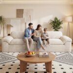 Vesgantti 118" 3 Seater Boneless Couches for Living Room, Oversized Loveseat Cloud Sofa with Deep Seat, Comfy Corduroy Sectional Couch with Curved Armrest, No Assembly Required, Warm White - Image 2