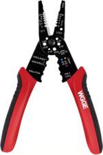 WGGE WG-015 Professional 8-inch Wire Stripper/Crimping Tool, Cable Cutter/Crimper, Wiring and Multi-Function Hand Tool, Red With Black - Image 2