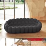 WJShome Clound Sofa Couch,98'' Modern Sofas for Living Room, 3 Seater Lazy Floor Sofa, Large Bean Bag Chair,Deep Seat Floor Sofas Chair Lounge for Office, Apartment(Dark Gray) - Image 2