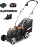 WORX Cordless Lawn Mower, 14" Electric Mower with Mulching & Bagging, 20V Push Lawn Mower with 6-Position Height Adjustment, 5.0 Ah Battery & Charger Included, WG733.1 - Image 2