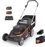 WORX Nitro 21" Cordless Lawn Mower, Brushless Electric Mower for 1/2 Acre, Push Lawn Mower with 7-Position Height Adjustment, 2 × 5.0 Ah Batteries & Charger Included, WG752 - Image 2