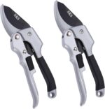 garden shears, Japanese scissors gardening tools, plant pruners for flower, rose, stem, fruit tree, florist cut fresh floral clippers, sharp pruning snips (Silver - 2 pack, 2) - Image 2