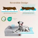 EHEYCIGA Orthopedic Dog Beds Large Sized Dog, Waterproof Memory Foam Pet Bed with Sides, Non-Slip Bottom Large Pet Bed with Washable Removable Cover, Grey - Image 4