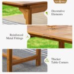 Sophia & William 9pc Outdoor Dining Set, Acacia Wood/Expandable Table | Acacia wood, seat cushions,weather-resistant rattan,breathable - Image 4