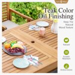 Sophia & William 9pc Outdoor Dining Set, Acacia Wood/Expandable Table | Acacia wood, seat cushions,weather-resistant rattan,breathable - Image 5