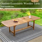 Sophia & William 9pc Outdoor Dining Set, Acacia Wood/Expandable Table | Acacia wood, seat cushions,weather-resistant rattan,breathable - Image 6