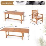 Sophia & William 9pc Outdoor Dining Set, Acacia Wood/Expandable Table | Acacia wood, seat cushions,weather-resistant rattan,breathable - Image 7