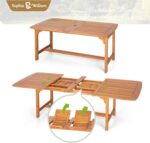 Sophia & William 9pc Outdoor Dining Set, Acacia Wood/Expandable Table | Acacia wood, seat cushions,weather-resistant rattan,breathable - Image 9