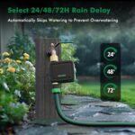 RESTMO Brass Inlet & Outlet Smart Sprinkler Hose Timer with Flow Meter, Water Timer for Garden Hose with APP Remote Control (RF Hub & 2.4GHz WiFi Connection), Automatic Drip Irrigation System for Lawn - Image 8