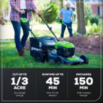Greenworks 40V 21" Push Mower, 5.0Ah USB Battery - Image 4