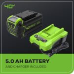 Greenworks 40V 21" Push Mower, 5.0Ah USB Battery - Image 10