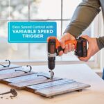 BLACK+DECKER 20V MAX Cordless Drill Kit with ‎Battery, Charger, Includes Double Sided Drill Bit (BCD702C1) - Image 4