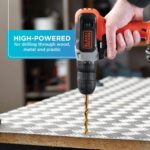 BLACK+DECKER 20V MAX Cordless Drill Kit with ‎Battery, Charger, Includes Double Sided Drill Bit (BCD702C1) - Image 6