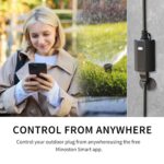 Minoston Matter Outdoor Smart Plug WiFi Heavy Duty Plug-in Outlet IP65 Waterproof, Compatible with Alexa Apple Home SmartThings Google Home, Smart Life, Remote Control, 15Amp Black (MP22M) - Image 4