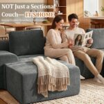 159" U Shaped Oversized Boneless Couch, Comfort Cloud Sectional Couches for Living Room, Modular Sofa High Back & Extra Deep Seat, No Assembly, Soft Chenille (Dark Grey, 159 inch-U shaped（4+2）) - Image 8