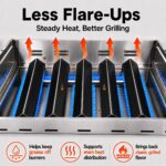 Uniflasy 7636 & 69787 Grill Parts for Weber Spirit E-310, Weber Grill Replacement Parts for Spirit 2/II 300 Series Front Control, 15.3" Flavorizer Bars 18" Burner Tubes - Image 6