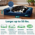FurHaven Classic Sofa Orthopedic Dog Bed for Large Dogs with Egg Crate with a Solid Orthopedic Foam Base for Joint Support, Removable Washable Cover, Large, Quilted Sofa, Navy (Blue) - Image 4