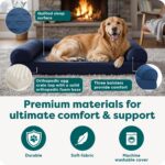 FurHaven Classic Sofa Orthopedic Dog Bed for Large Dogs with Egg Crate with a Solid Orthopedic Foam Base for Joint Support, Removable Washable Cover, Large, Quilted Sofa, Navy (Blue) - Image 6