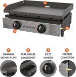 Blackstone 1666 22” Tabletop Griddle with Stainless Steel Faceplate, Powder Coated Steel, Black - Image 3