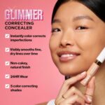 Revlon Glimmer Correcting Concealer, Liquid Under Eye Makeup, Light to Buildable Coverage made with Caffeine, Vitamin C, & Stevioside, 105, Pink, 0.3 fl oz - Image 4