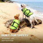 VIVAGLORY Dog Life Vest Rip Stop Dog Swim Vest, M, Bright Yellow | High Visibility Ripstop for Puppy Cat Doggy, Life Jacket with Handle & Leash Ring for Boating & Swimming - Image 3