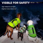 VIVAGLORY Dog Life Vest Rip Stop Dog Swim Vest, M, Bright Yellow | High Visibility Ripstop for Puppy Cat Doggy, Life Jacket with Handle & Leash Ring for Boating & Swimming - Image 5