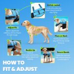 VIVAGLORY Dog Life Vest Rip Stop Dog Swim Vest, M, Bright Yellow | High Visibility Ripstop for Puppy Cat Doggy, Life Jacket with Handle & Leash Ring for Boating & Swimming - Image 6
