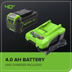 Greenworks 40V 17" Cordless Lawn Mower – Brushless Motor, 4.0Ah Battery & Charger (75+ Compatible Tools), 2-in-1 Mulch/Bag - Image 10