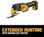 DEWALT 20V MAX XR Oscillating Multi-Tool Cordless, Variable Speed Brushless Motor Multitool with LED Light, Extended Runtime, Includes Two Wood Cutting Blades, Tool Only (DCS356B) - Image 5
